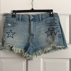 Hollister light jean shorts. Stars. Size 9. NWT!